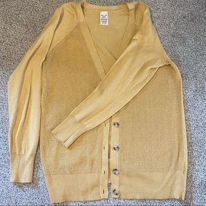 women’s large yellow button cardigan
